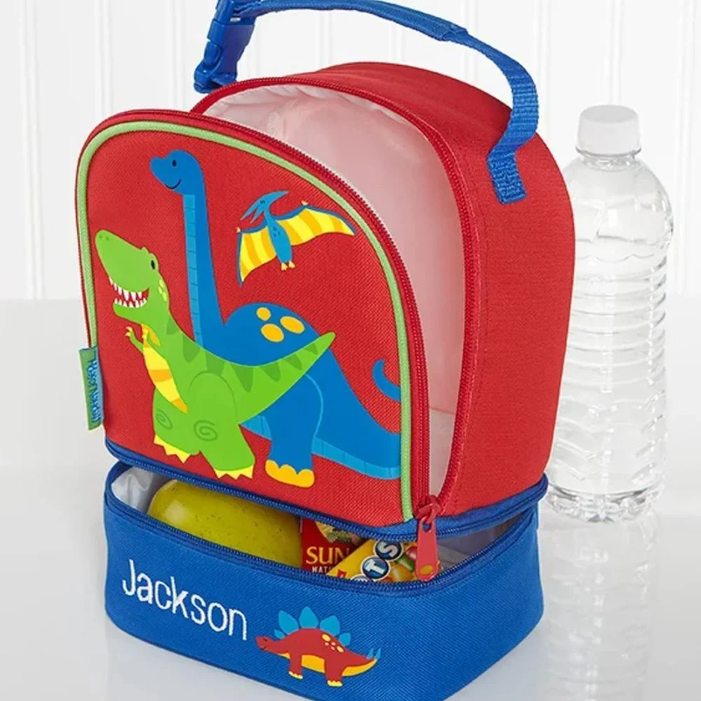 Stephen Joseph Kids Red Dino‎ Embroidered Lunch Bag